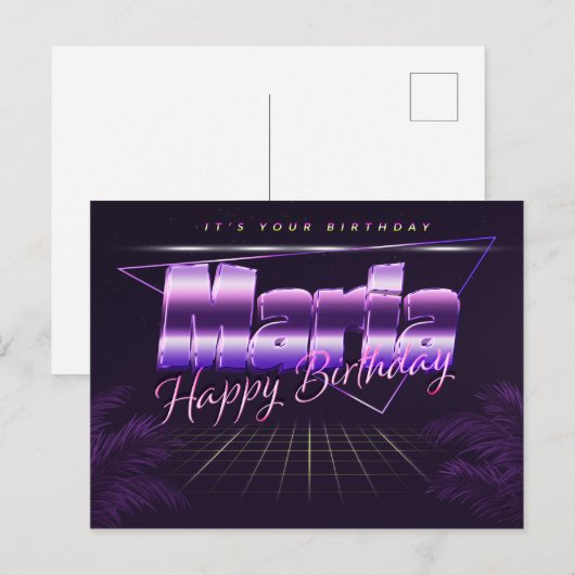 Marie Prénom Anniversaire de la carte postale (Devant / Derrière)