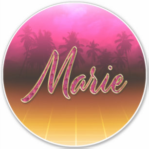 Marie Prénom Nom golden rose Autocollants