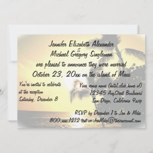 Marié sur le Faire-part de Maui avec une photo Mar