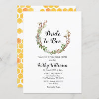 Mariée à abeille Greenery invitation de douche nup