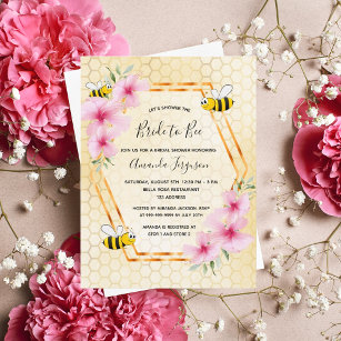 Mariée à abeille nid d'abeille invitation de douch