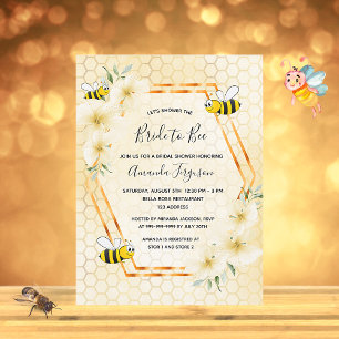 Mariée à abeille nid d'abeille invitation de douch