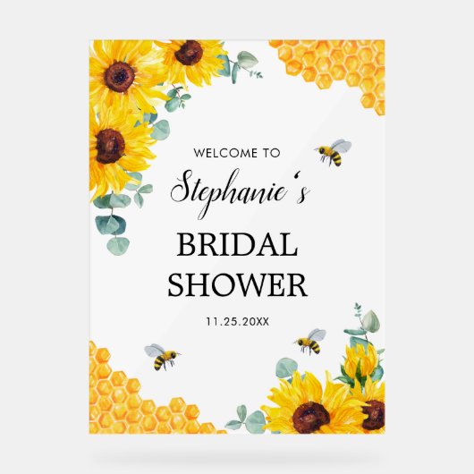 Mariée à Bee Sunflower Honeycombs Fête des mariées (Recto)
