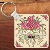Mariée aux roses Porte-clés de mariage (Recto)