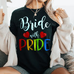 Mariée avec Mariage LGBTQ  Pride<br><div class="desc">Célébrez l'amour et l'égalité avec ce beau t-shirt "Mariée avec fierté" ! Parfait pour les mariages LGBTQ et les célébrations d'amour, cette chemise est dotée d'un design arc-en-ciel dynamique et d'un message stimulant "Mariée avec fierté". Montrez votre soutien à l'égalité dans le mariage et portez votre fierté sur votre manche!...</div>