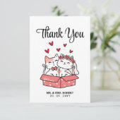 Mariée De Chat Cute Et Merci Mariage De Groom (Debout devant)