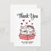 Mariée De Chat Cute Et Merci Mariage De Groom (Devant / Derrière)