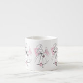 Mariée de mode Groupe rose mug espresso (Devant)