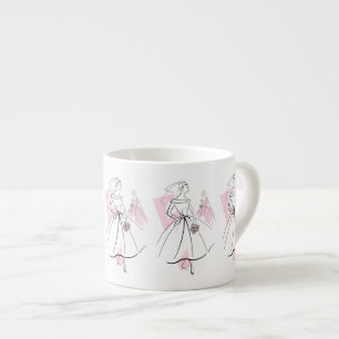 Mariée de mode Groupe rose mug espresso