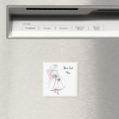 Mariée de mode Magnet texte rose carré (In Situ (Lave-vaisselle))