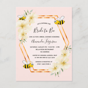 Mariée d'être rose or nuptiale invitation