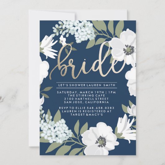 Mariée d'or - Invitation de douche nuptiale (Devant)