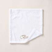 Mariée, écriture or élégant chic mariage blanc (Gant de toilette)