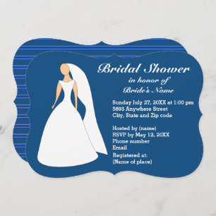 Mariée en Gown Bridal Lapis Blue Shower Invitation