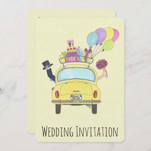 Mariée et chambre dans le Faire-part de mariage de (Devant / Derrière)