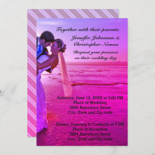 Mariée et chambre violet Sunset Beach Invitation d