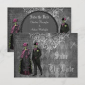 Mariée et marié d'Halloween effrayants faire-part  (Devant / Derrière)