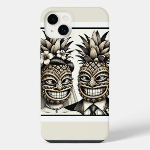 Mariée et marié Tête de Tiki d'ananas Aloha Mariag