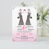 Mariée et Mariée - Invitation de mariage lesbien (Debout devant)