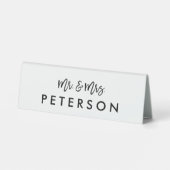 Mariée et mariée moderne M. et Mme Table Signes (Verso)