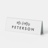 Mariée et mariée moderne M. et Mme Table Signes (Recto)