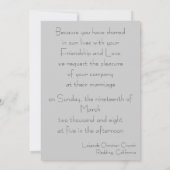 Mariée et mariée Silhouette Invitation (Dos)