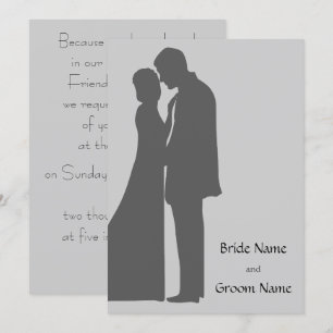 Mariée et mariée Silhouette Invitation