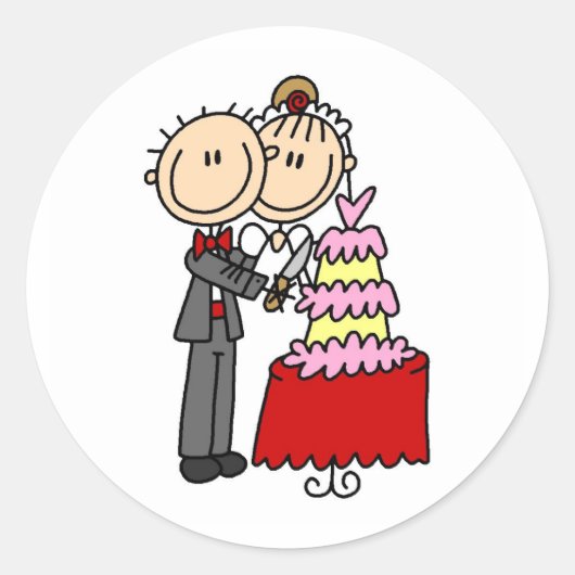 Mariée Et Pièce Par Le Mariage Sticker De Gâteau (Devant)