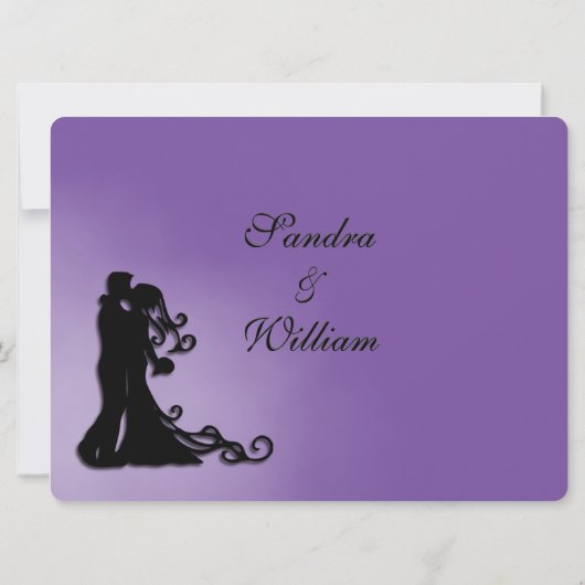 Mariée et  Royal violet Faire-part de mariage (Dos)