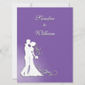 Mariée et Royal violet Faire-part de mariage (Dos)