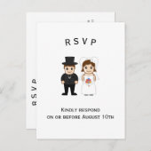 Mariée et salle - Carte postale RSVP (Devant / Derrière)