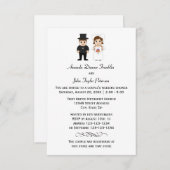 Mariée et salle de bain - Invitation de douche de  (Devant / Derrière)