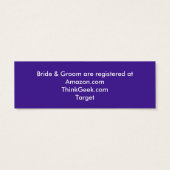 Mariée et salle de jeu dans les cartes d'enregistr (Dos)