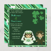 Mariée et salle de mariage 8 bits - Invitations au (Devant / Derrière)