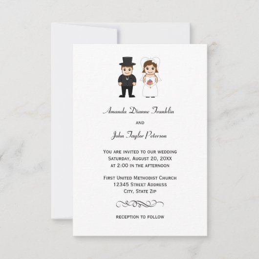 Mariée et salle de réunion - Faire-part de mariage (Devant)