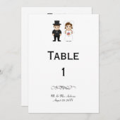 Mariée et salle - Numéro de table de réception (Devant / Derrière)
