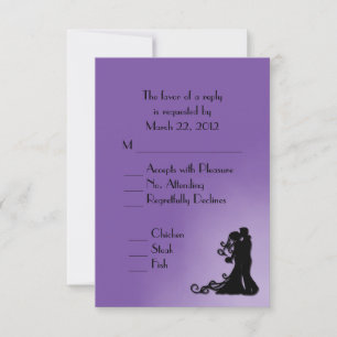 Mariée et salle Royal Purple RSVP avec menu