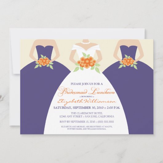 Mariée et servante d'épouse Invitation de déjeuner (Devant)