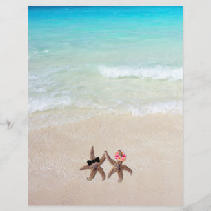 Mariée étoile de mer Marié Scène de plage Papier b