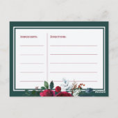 Mariée florale bordeaux d'hiver pour être la carte (Dos)