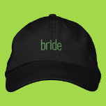 Mariée Green fille été brodée papa Casquette<br><div class="desc">minimaliste chic mariée père casquette en texte vert</div>