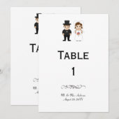 Mariée & Marié - Numéro de table de réception (Devant / Derrière)