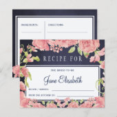 Mariée marine florale rose pour devenir la carte d (Devant / Derrière)