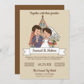 Mariée mignonne et Faire-part de mariage couple de (Devant / Derrière)