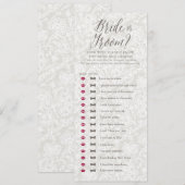 Mariée ou mari - Cartes de jeu de baby shower pour (Devant / Derrière)