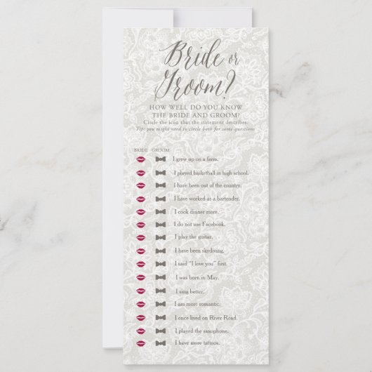 Mariée ou mari - Cartes de jeu de baby shower pour (Devant)