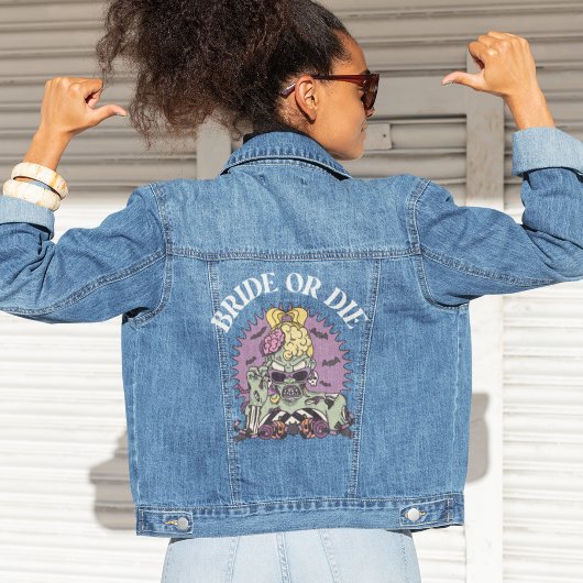 Mariée Ou Mort Drôle Mariée Fête Denim Veste