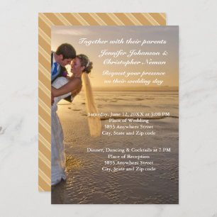 Mariée & Salle sur Sunset Beach Mariage Invitation
