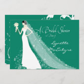 Mariée Silhouette Mariage robe Voile Invitation nu (Devant / Derrière)