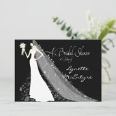 Mariée Silhouette Mariage robe Voile Invitation nu (Debout devant)